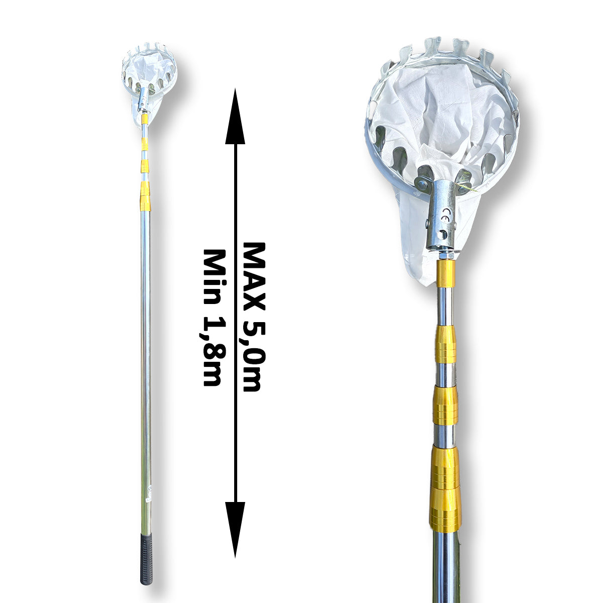 Fruit picker 5m with aluminum telescopic handle