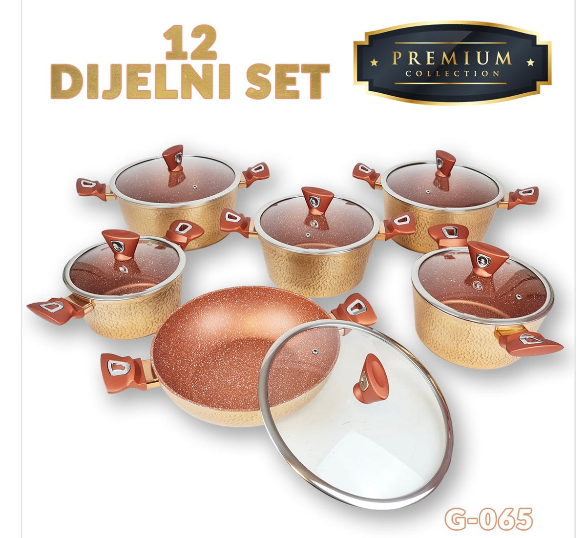 Set posuđa Premium GOLD 12 dijelni 065 - Mediteran Shop