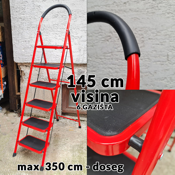 Home aluminum ladder - 6 treads G185