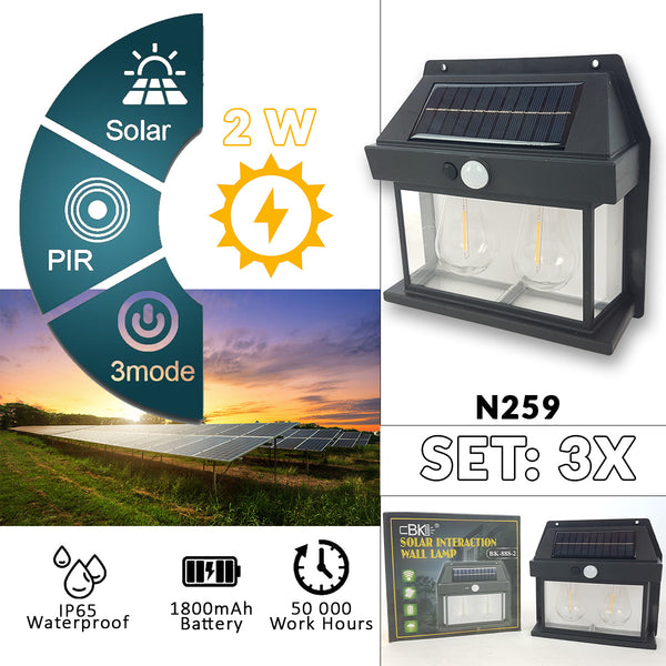 LED solar garden lamps 3 pcs N259